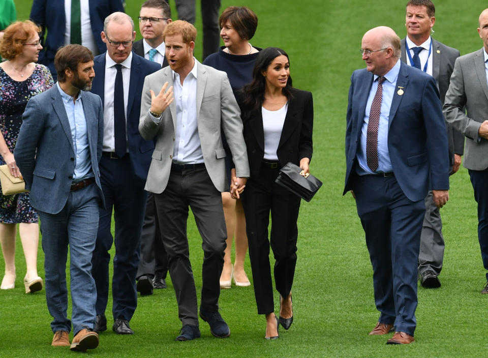 The couple met with officials on the Croke park grounds. [Photo: PA]