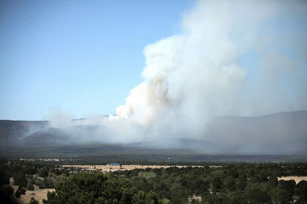 PHOTO: Smoke billows from the Hermits Peak and Calf Canyon fire, outside of Las Vegas, N.M., May 11, 2022. (Adria Malcolm/Reuters, FILE)