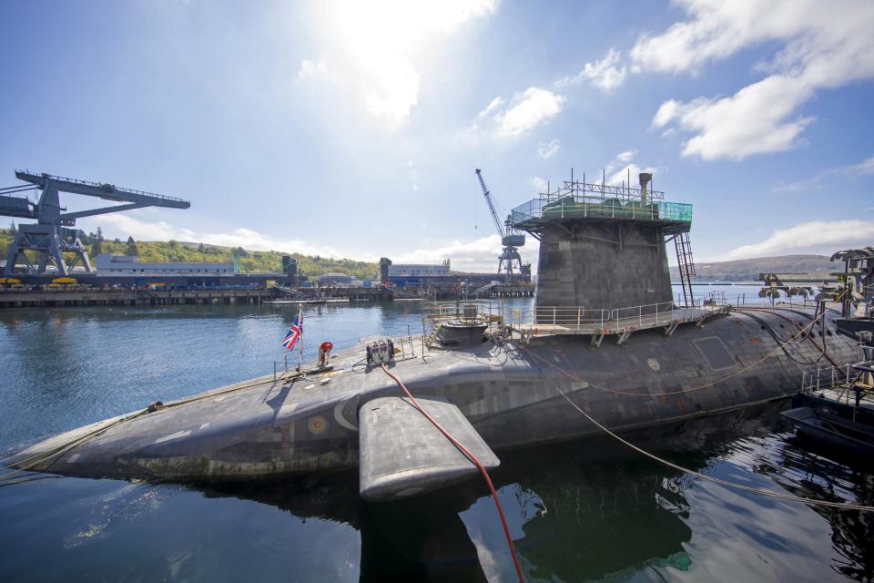 Sous-marin HMS Vanguard mouillant en Ecosse en 2019.  - James Glossop