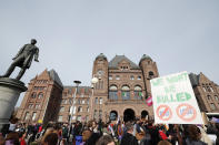 <p>TORONTO, ON- NOVEMBER 4 - Members of CUPE education workers and other supporters amass at Queens Park to protest a day after the Provincial Government enacted the Not Withstanding Clause of the Canadian Constitution to legislate a contract on the union in Toronto. November 4, 2022. (Steve Russell/Toronto Star via Getty Images)</p> 