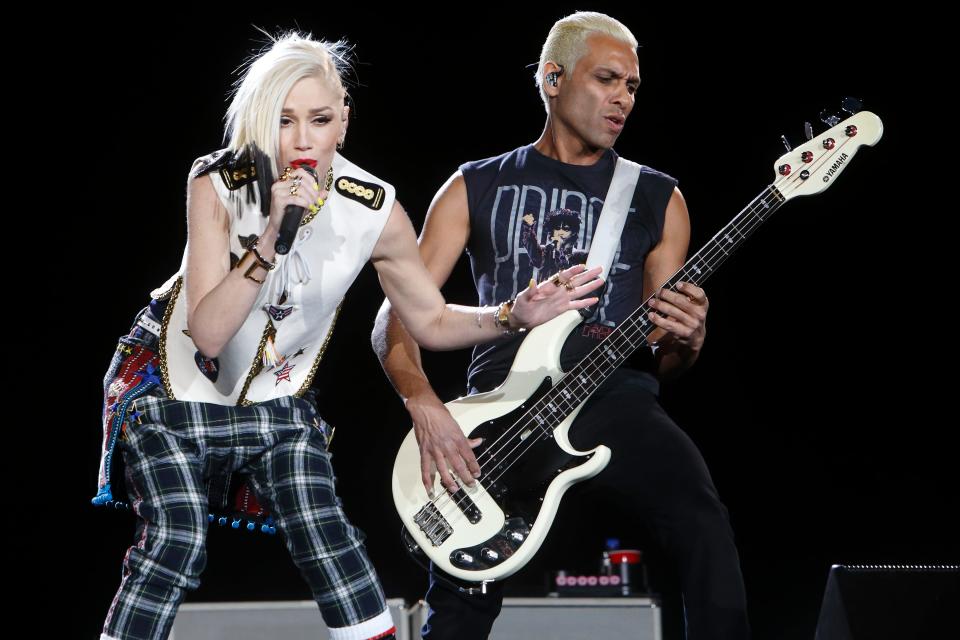 Gwen Stefani and Tony Kanal of No Doubt in 2015. The band is set to reunite at Coachella this spring.