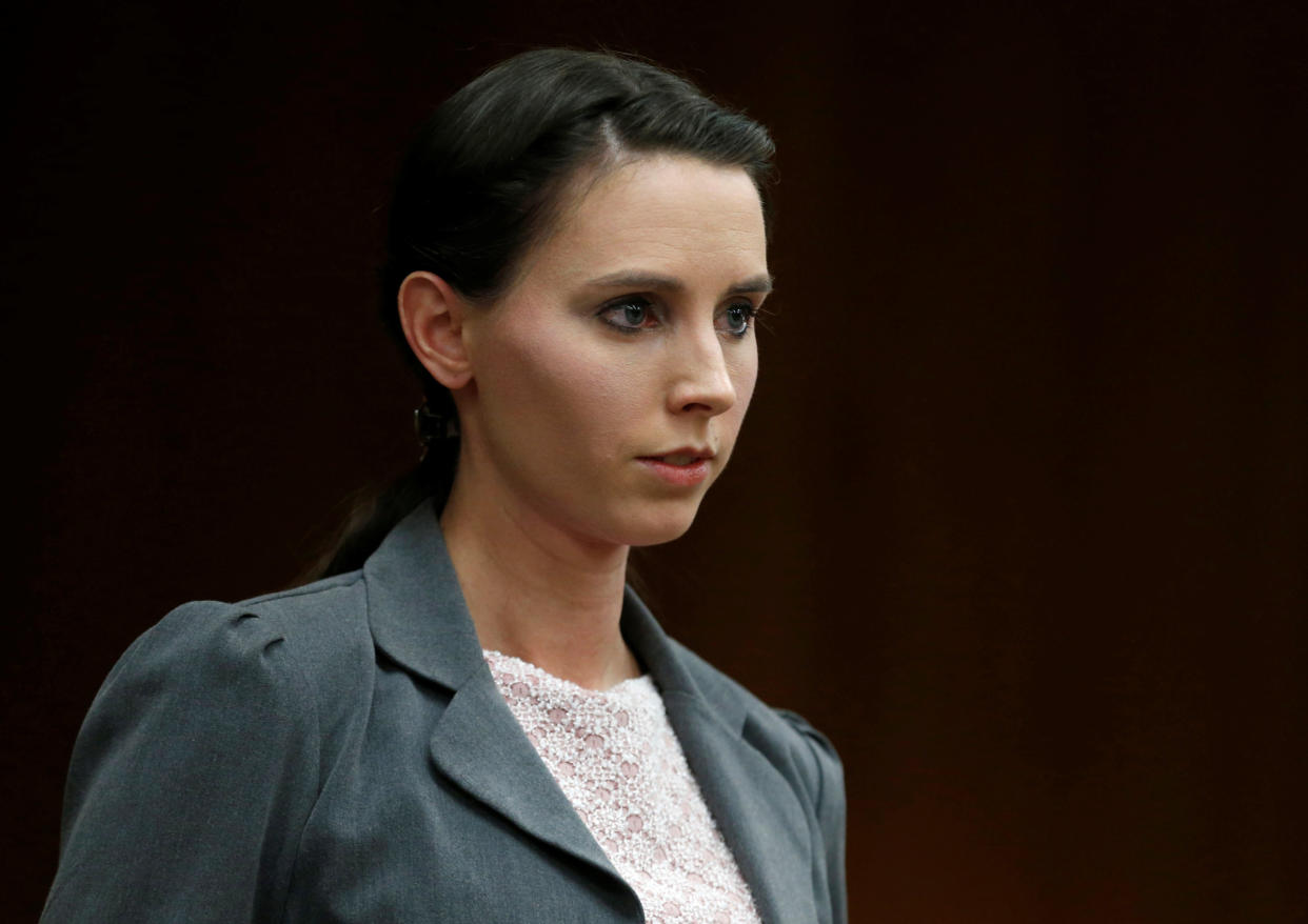 Rachael Denhollander makes a statement during convicted sexual abuser Larry Nassar's&nbsp;sentencing hearing in Charlotte, Michigan, on Feb. 2, 2018. (Photo: Rebecca Cook / Reuters)