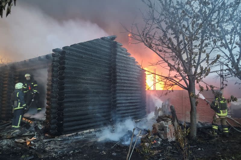 Aftermath of a Russian missile strike in Kharkiv