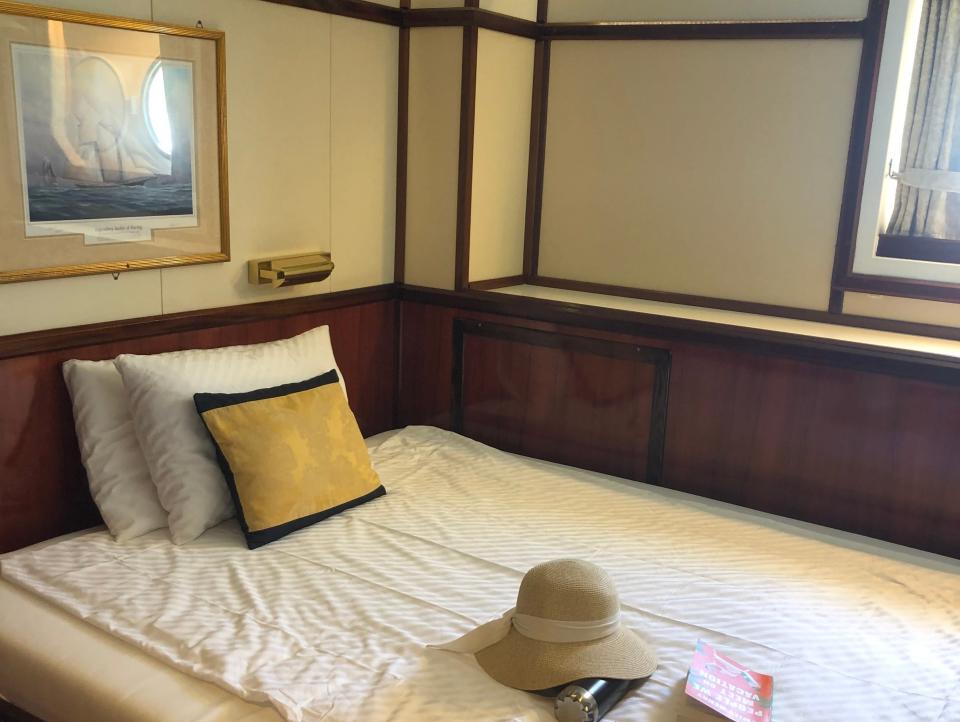 Cabin on Star Clippers ship, Laura Kiniry, "I went on a tall sailing ship in the French Riviera for a week and felt transported to a bygone era."