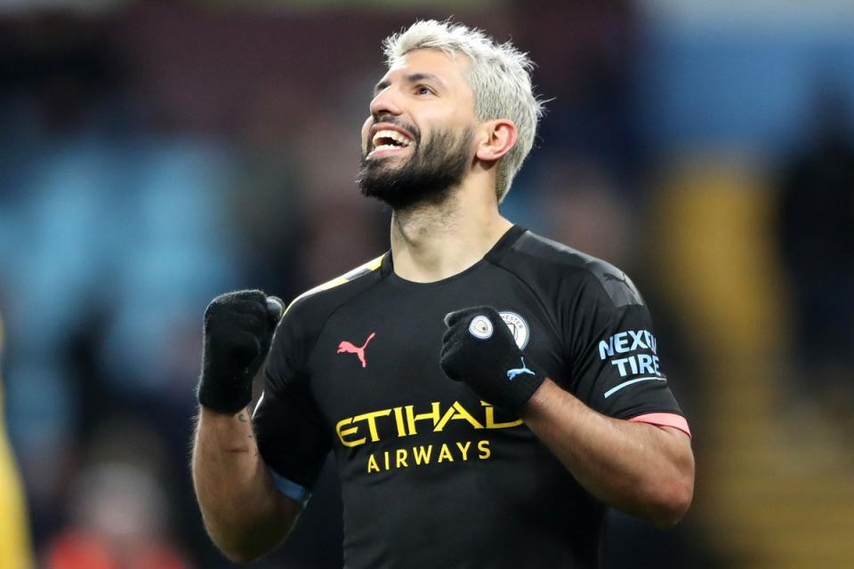 Sergio Aguero scored Manchester City’s sixth goal against Aston Villa (Nick Potts/PA) (PA Archive)