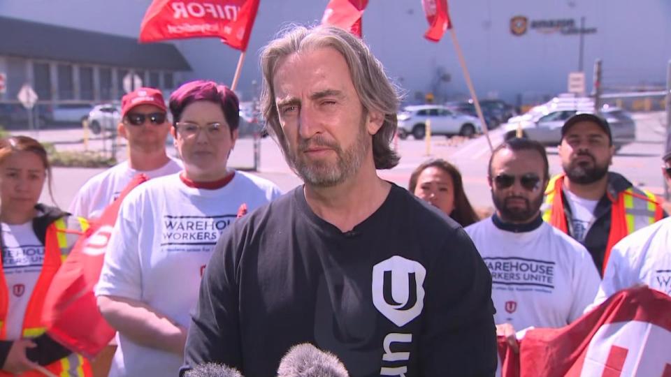 Gavin McGarrigle with Unifor said "hundreds and hundreds" of Amazon workers at the two Lower Mainland warehouses expressed their desire for collective bargaining during the card drive.