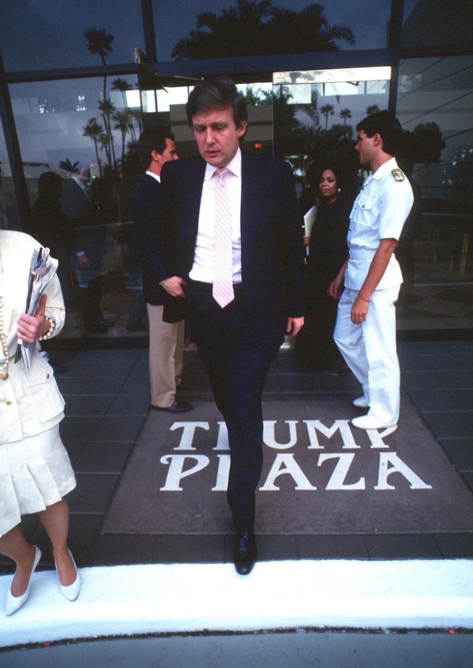 2/6/88 - Donald Trump carried on an informal question and answer session with reporters on the 14th floor of Trump Plaza in West Palm Beach. (Thomas Graves/The Palm Beach Post)