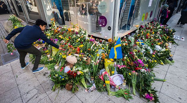 The tributes continue for victims of the Stockholm truck attack. Source: Getty Images