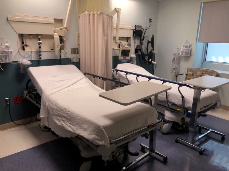 FILE PHOTO: Empty patient beds are seen in a Maryland hospital