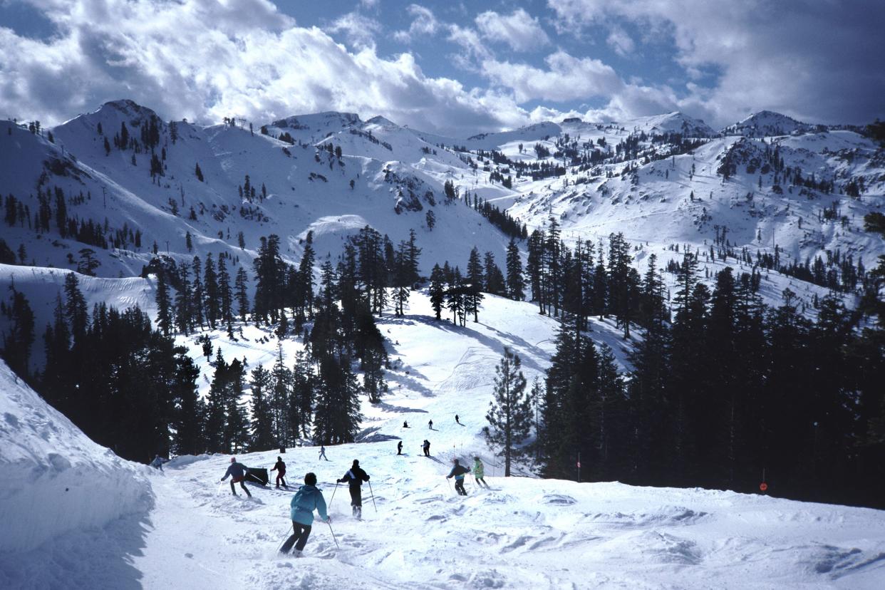 skiers at Squaw Valley, California