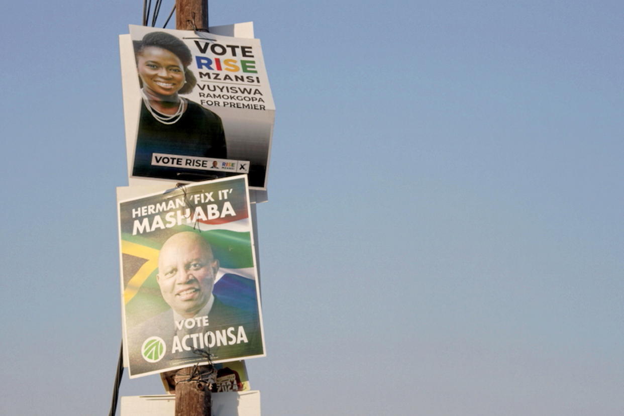 Rise Mzansi et Action SA, deux partis qui espèrent se démarquer pour leur première élection nationale.  - Credit: Joséphine Kloeckner
