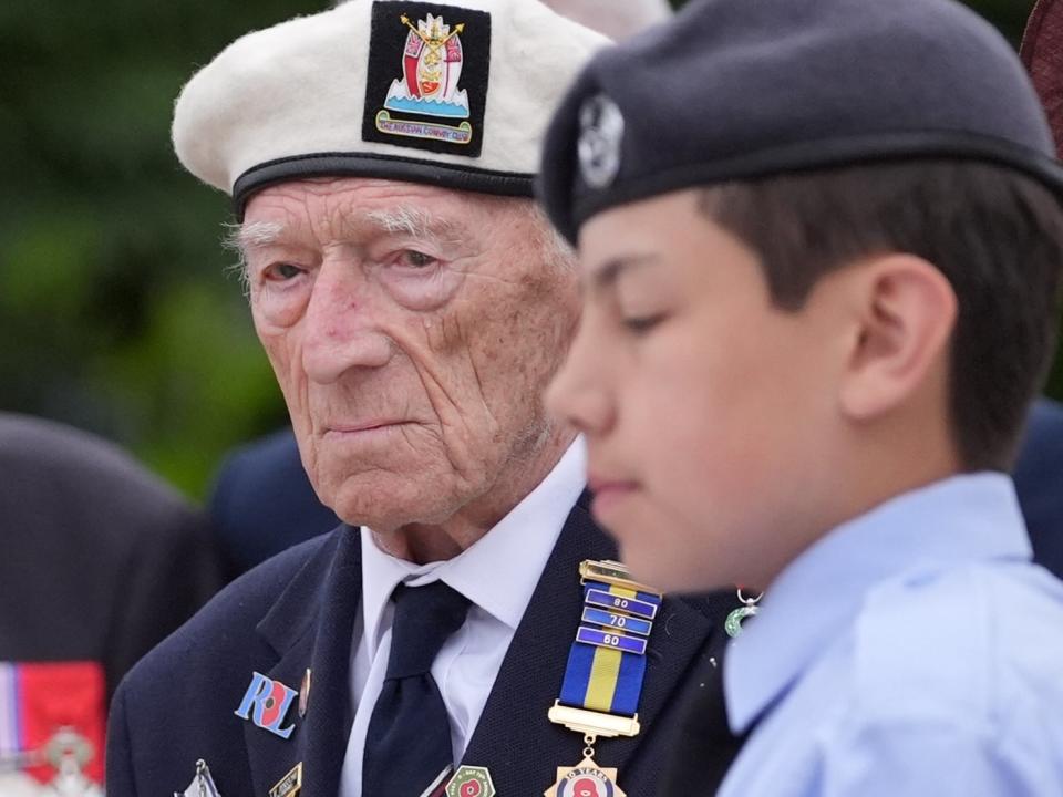 Alec Penstone, who served on HMS Campania, saluted fallen soldiers (Gareth Fuller/PA Wire)