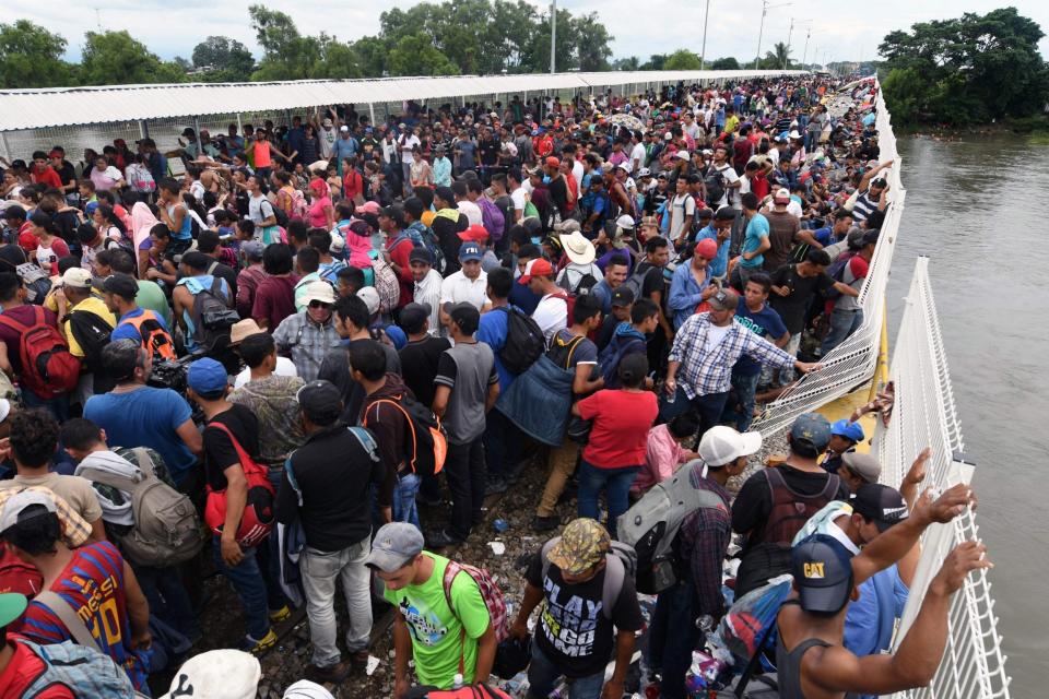 Trump has 'alerted' US border patrol and military that migrant caravan travelling from Mexico is 'national emergency'