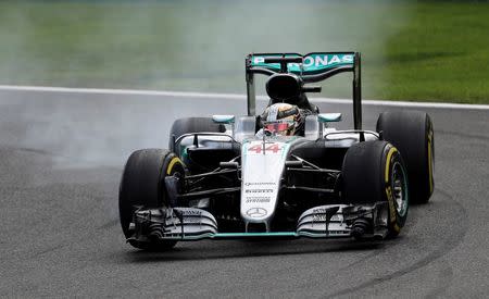 Belgium Formula One - F1 - Belgian Grand Prix 2016 - Francorchamps, Belgium - 28/8/16 - Mercedes' Lewis Hamilton of Britain drives during the Belgian F1 Grand Prix. REUTERS/Yves Herman