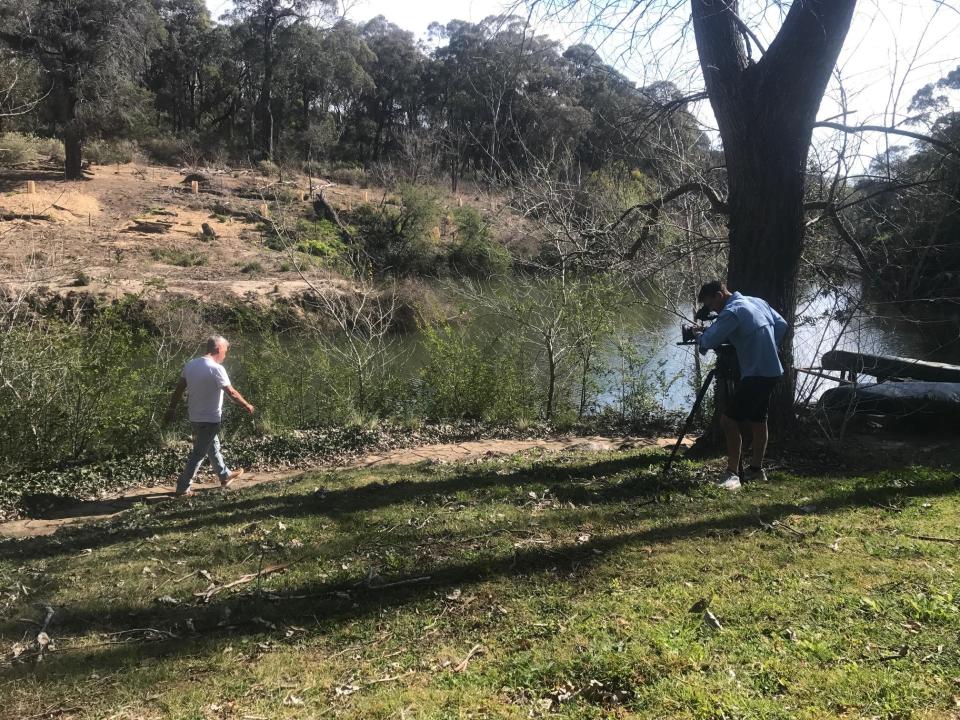 On set with Jimmy Barnes