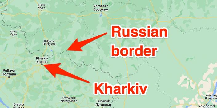 The location of Kharkiv