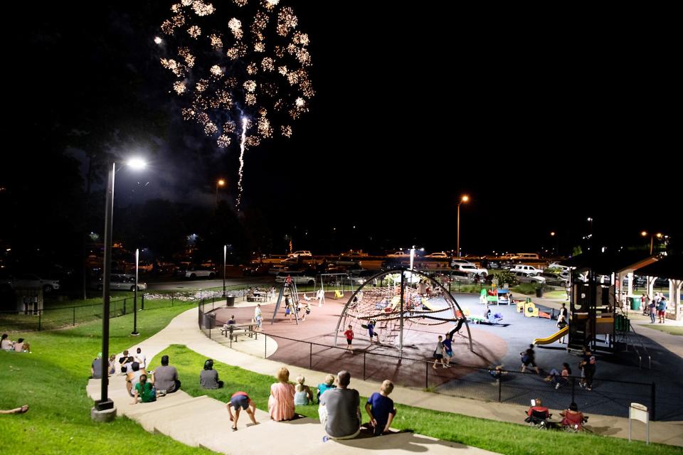 Spectators watch the annual July 4 fireworks show from Moragne Park in 2022. This year's event, presented by the Gadsden-Etowah Patriots Association and the City of Gadsden, is at 9 p.m. Tuesday.