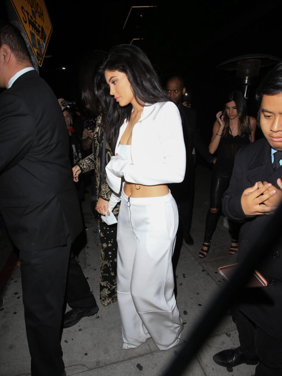 Kylie Jenner in a white ensemble 