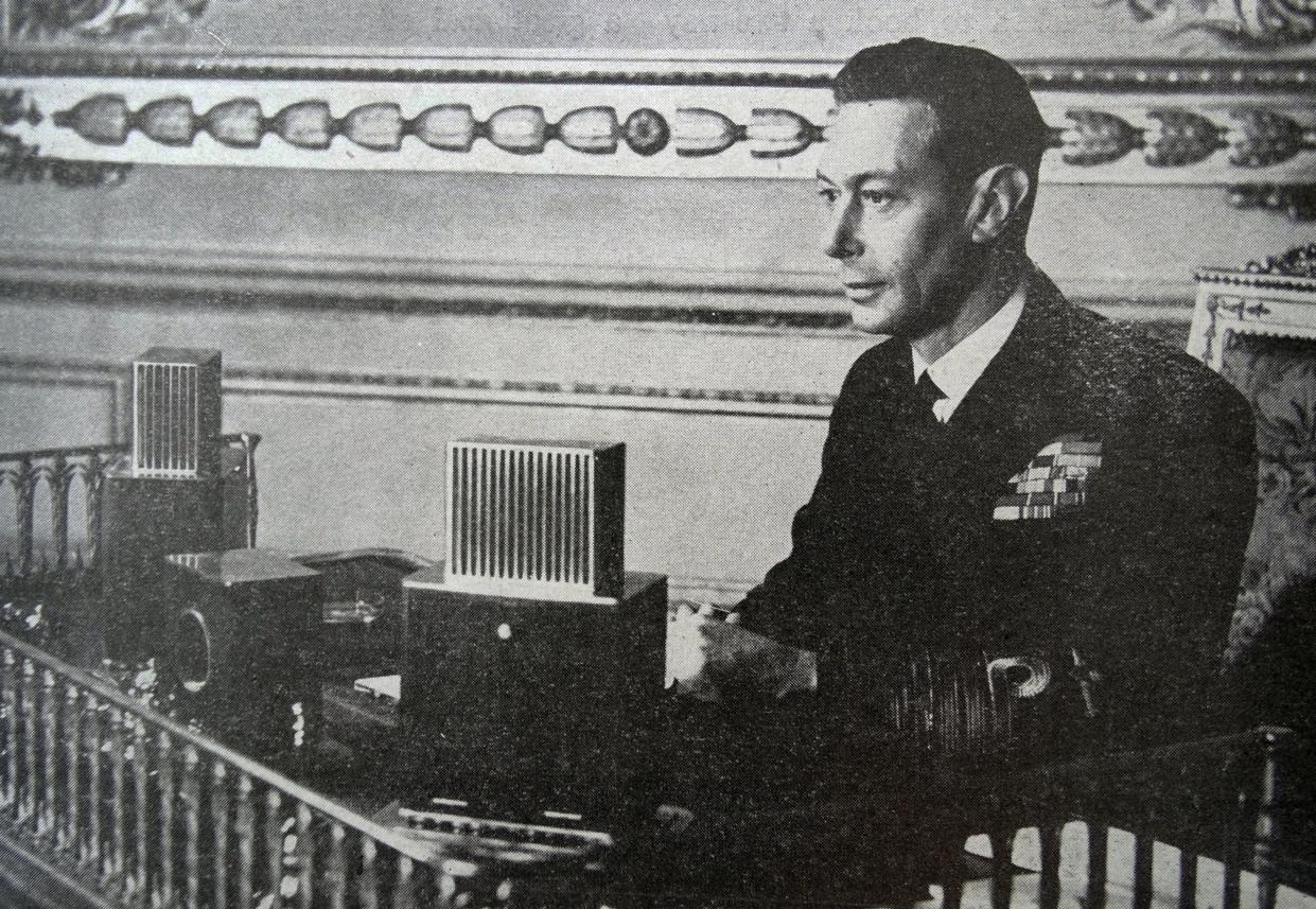 King George VI sending a message of hope and reassurance to the British people in 1944 (Photo by: Universal History Archive/Universal Images Group via Getty Images)