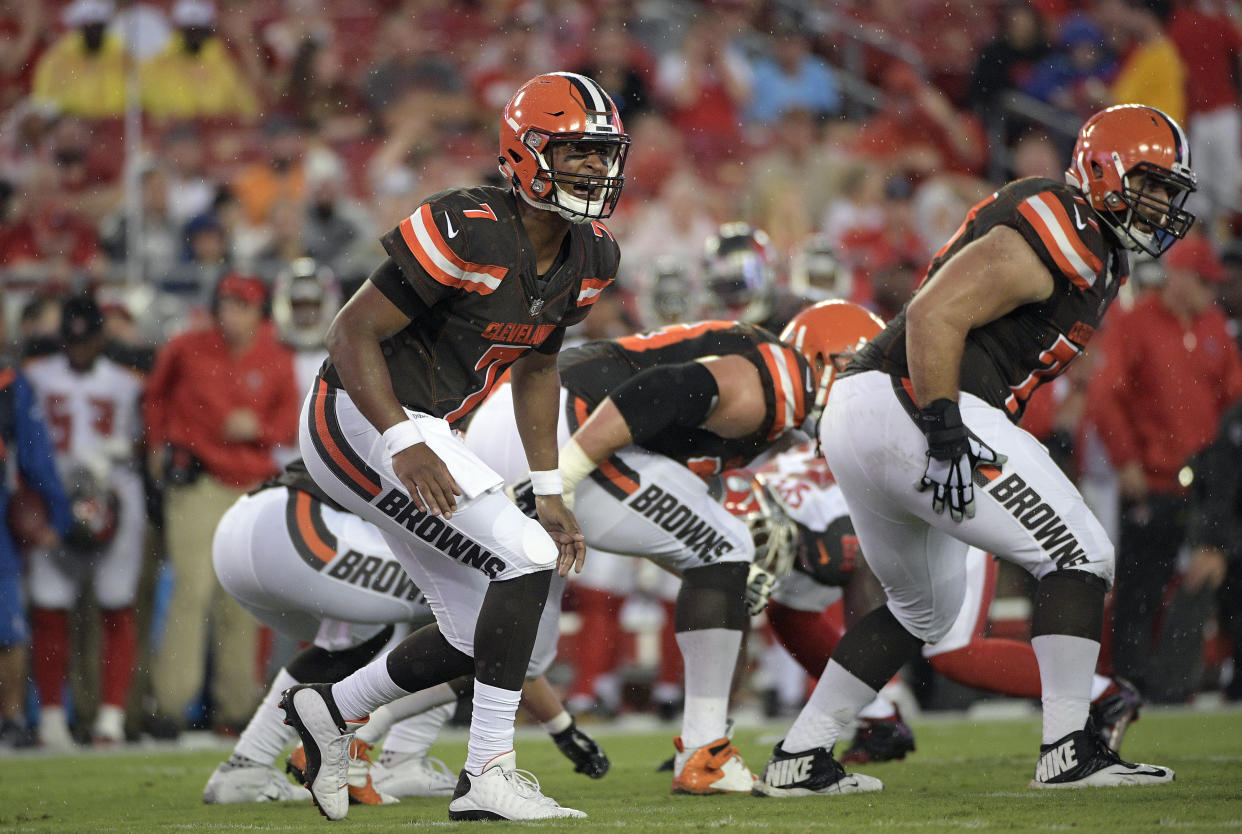 DeShone Kizer had some impressive plays in his start against Tampa Bay on Saturday night. (AP)