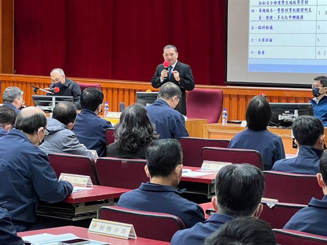 侯友宜主持今年首次警政工作會報。（王揚傑攝）