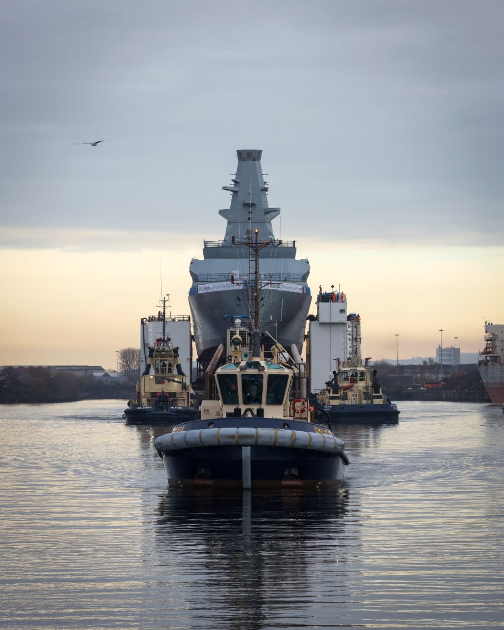 The HMS Glasgow took to the water for the first time on Wednesday (Royal Navy/PA)