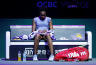 Tennis - WTA Tour Finals - Singapore Indoor Stadium, Singapore - October 22, 2017 USA's Venus Williams during her group stage match with Czech Republic's Karolina Pliskova REUTERS/Edgar Su