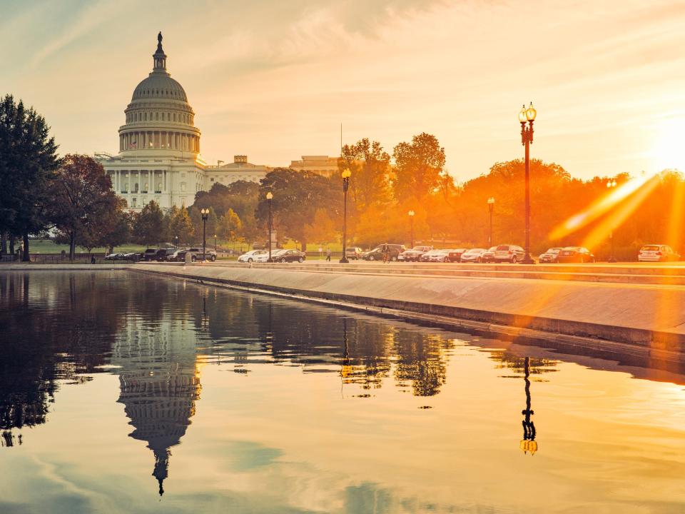 Exterior shot of the Capitol Building in Washington, DC