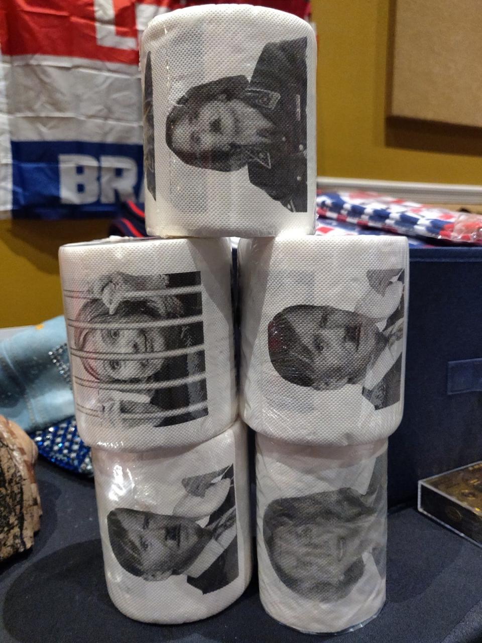 Toilet paper featuring President Joe Biden, Hillary Clinton, and House Speaker Nancy Pelosi.