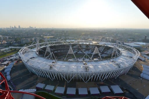 A view of the Olympic Stadium, at the Olympic Park in London, seen on July 25. An expectant London was preparing to launch the greatest sporting show on earth on Friday with excitement reaching fever pitch hours ahead of the Olympic Games opening ceremony