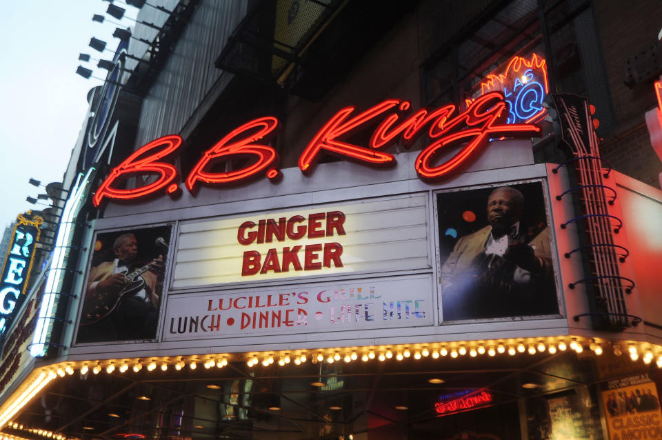 NEW YORK, NY - JUNE 18: Atmosphere marquee for Ginger Baker, Abass Dodoo, Pee Wee Ellis and Alec Dankworth Jazz Confusion Show at BB King on June 18, 2015 in New York, New York.  (Photo by Bobby Bank/WireImage)