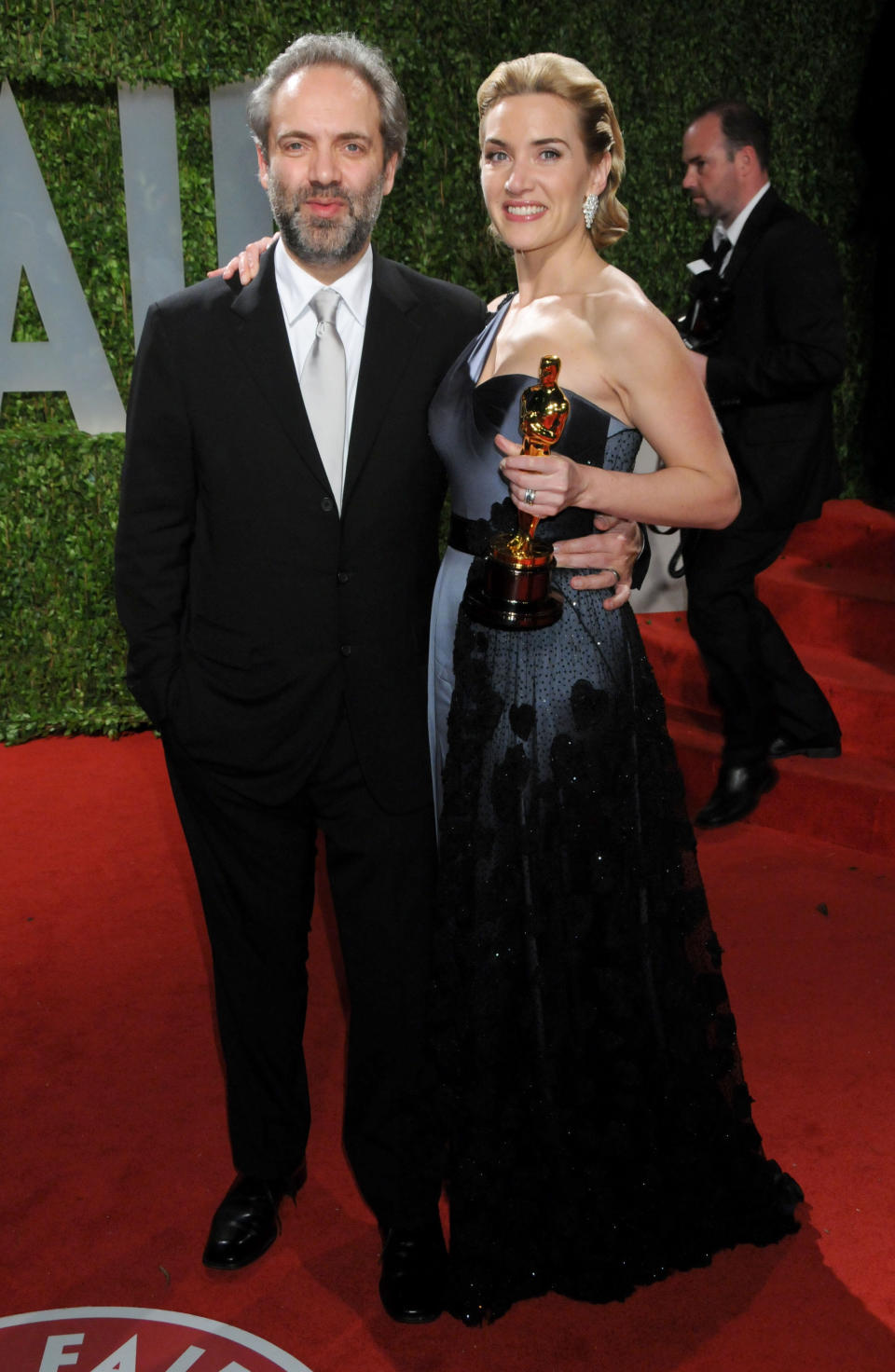 Kate Winslet and director Sam Mendes <a href="http://www.huffingtonpost.com/2010/03/15/kate-winslet-break-up-spl_n_499474.html" target="_blank">split in March 2010</a>, but have been peacefully co-parenting their son Jack ever since. Winslet, who also has a daughter from a previous marriage, spoke to Harper's Bazaar in October 2011 about her relationship with Mendes, <a href="http://www.usmagazine.com/celebrity-news/news/kate-winslet-divorce-was-hard-for-sam-mendes-and-me-2011410" target="_blank">saying</a>: "We have a child together who we both love -- and raising him together, jointly and without any conflict, is absolutely key."