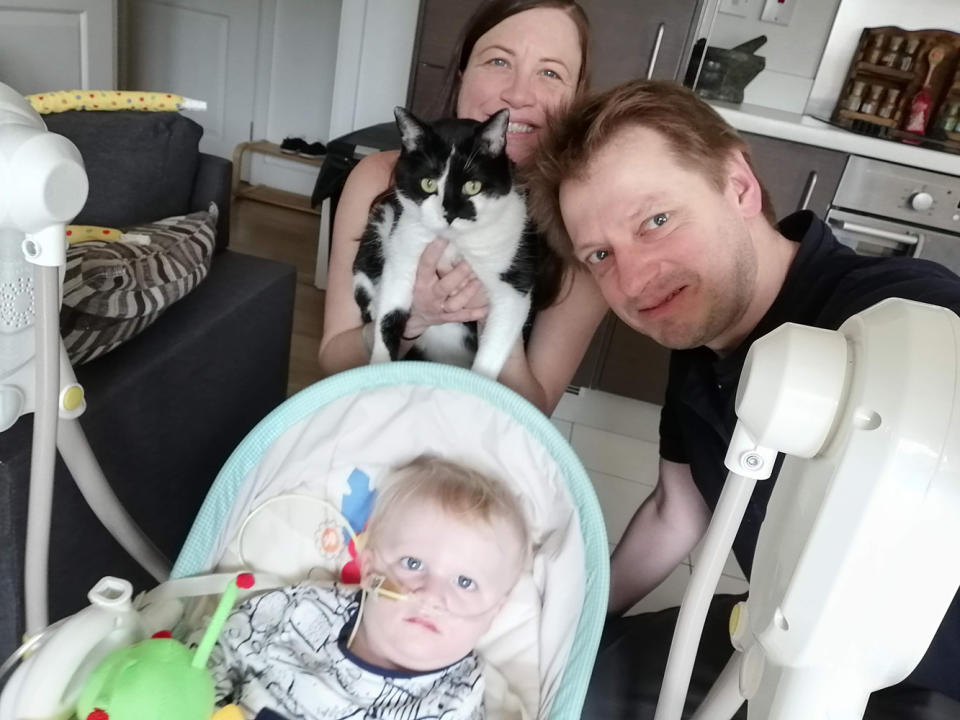 Jennifer, Jacob, LEx and their cat in May 2019 (Collect/PA Real Life)