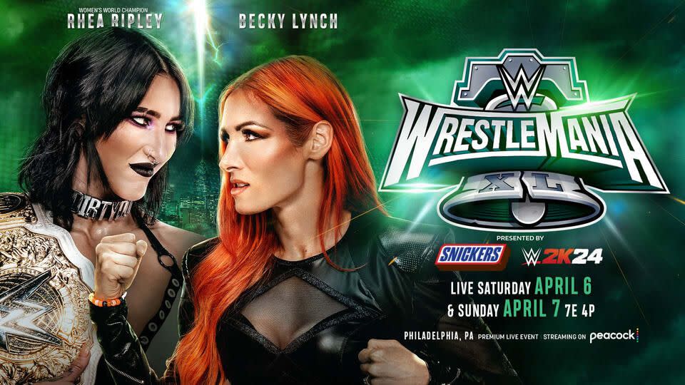 wwe wrestlemania 40 rhea ripley vs becky lynch