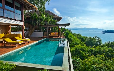 Poolside at the Six Senses hotel in Koh Samui