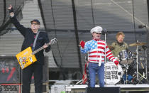 Cheap Trick performs outside Mercedes-Benz Superdome before the NFL football NFC championship game between the New Orleans Saints and the Los Angeles Rams Sunday, Jan. 20, 2019, in New Orleans. (AP Photo/Gerald Herbert)