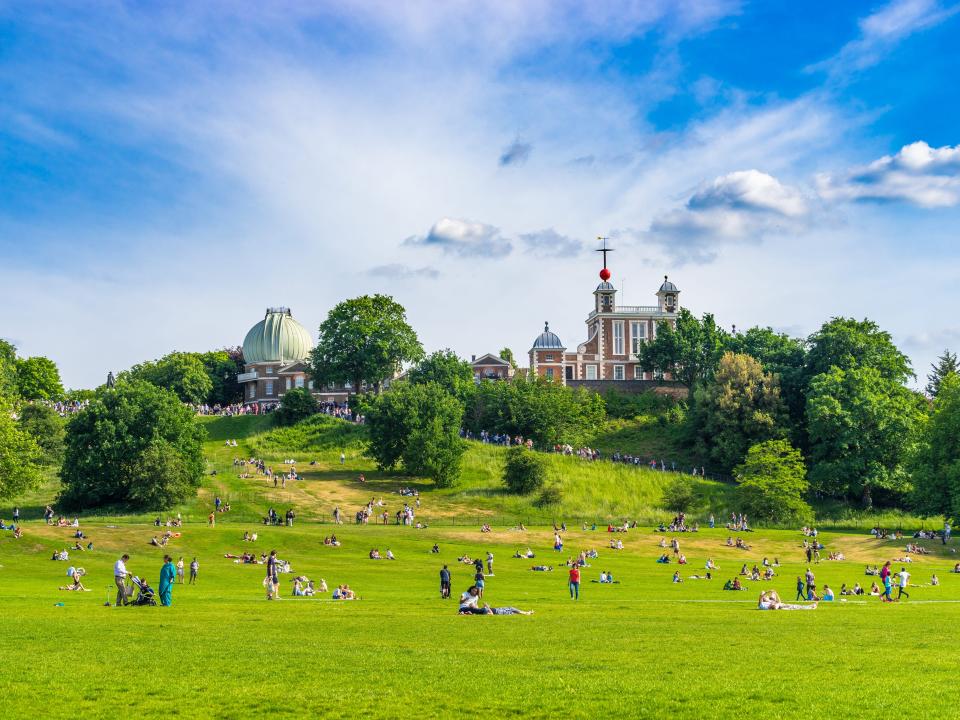 View of Greenwich Park on a spring day London UK