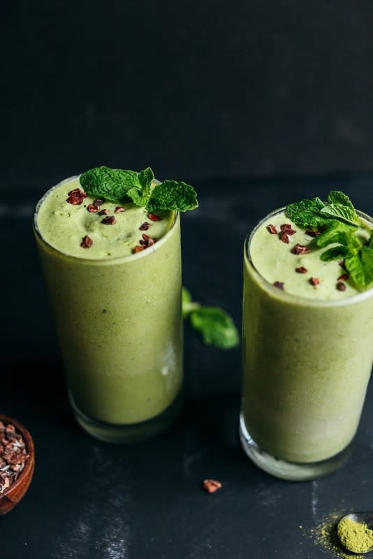 <p>This vegan shake is creamy, minty, refreshing, and everything you want in a St. Patrick's day treat.</p><p><strong>Get the recipe here: <a href="https://minimalistbaker.com/vegan-mint-matcha-shamrock-shake/" rel="nofollow noopener" target="_blank" data-ylk="slk:Vegan Mint Matcha Shamrock Shake;elm:context_link;itc:0;sec:content-canvas" class="link ">Vegan Mint Matcha Shamrock Shake</a></strong></p>