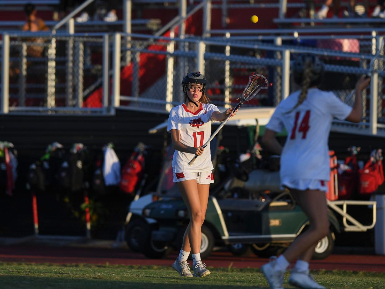 Vero Beach’s Addison Parris (17) passes the ball against Winter Park during a region 2-2A quarter-final game on Tuesday, April 18, 2023, in Vero Beach. 