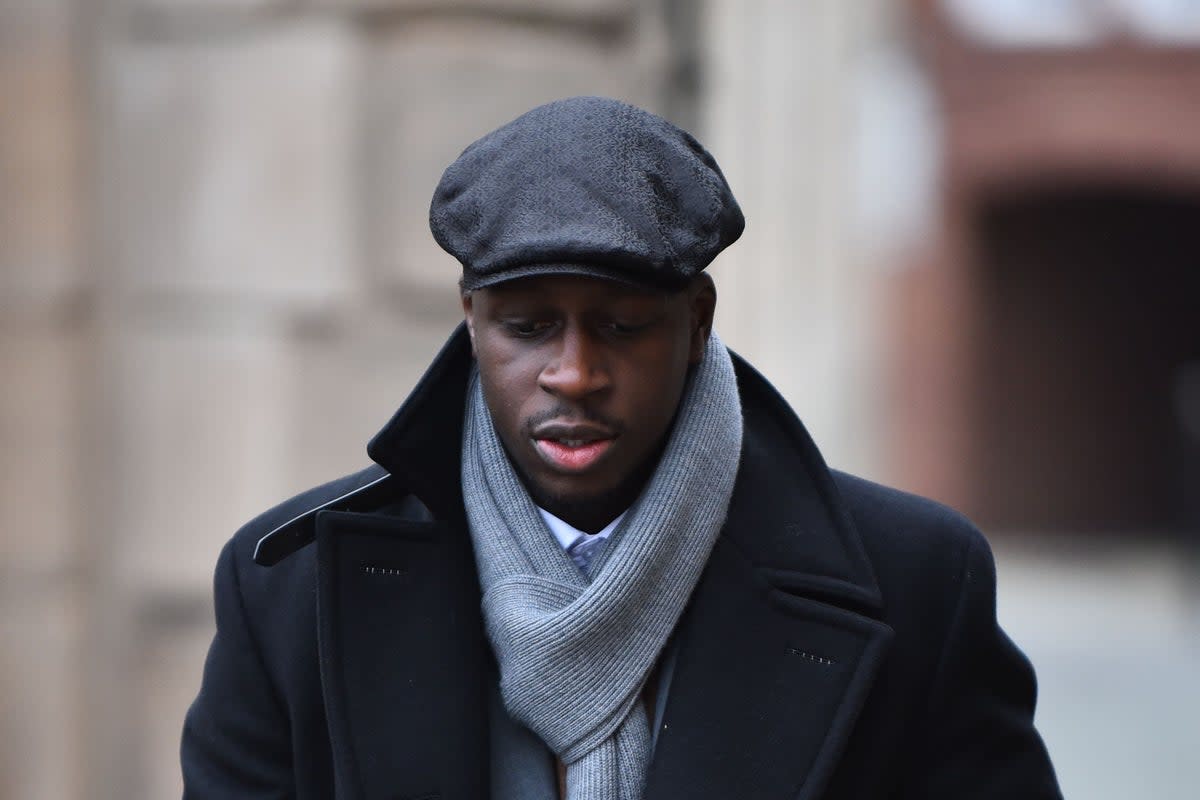 Manchester City footballer Benjamin Mendy at Chester Crown Court (Peter Powell/PA) (PA Wire)