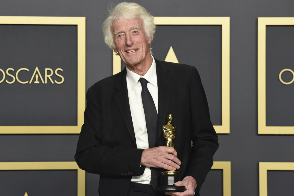 <p>Roger Deakins, won his second Oscar for best cinematography for "1917. He had previously won for Blade Runner 2049 in 2018 after 12 career nominations and losses. (Jordan Strauss/Invision/AP)</p> 