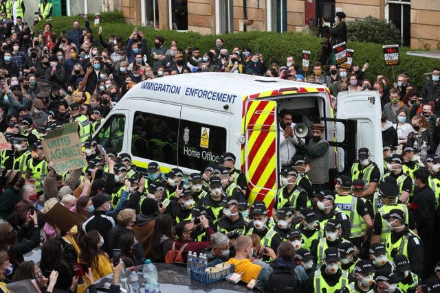 Glasgow immigration protest