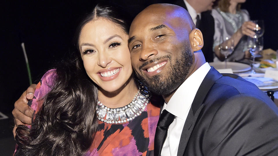 Vanessa Bryant, left, posted a heartfelt Valentine's Day message to her late husband Kobe on Instagram. (Photo by Stefanie Keenan/Getty Images for Baby2Baby)