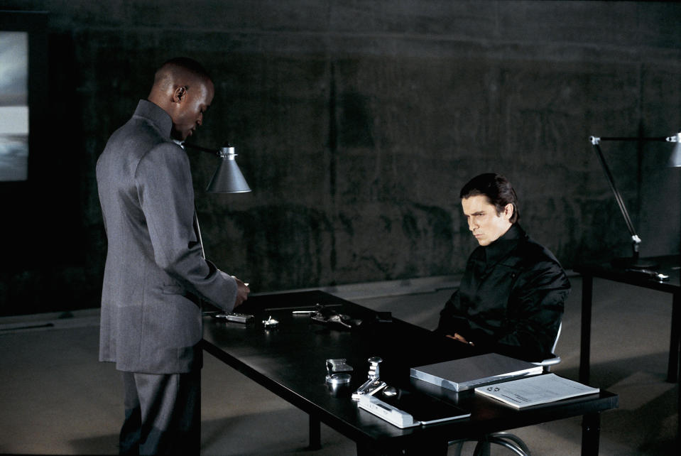 Taye Diggs interviews Christian Bale in the dystopian sci-fi thriller “Equilibrium”