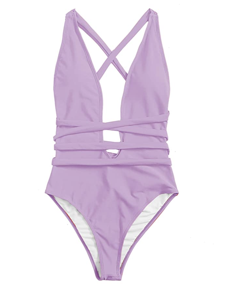 SweatyRocks Women's Criss Cross Swimsuit