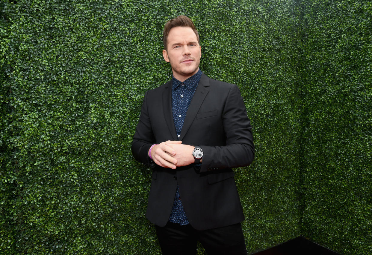 SANTA MONICA, CA - JUNE 16:  Actor Chris Pratt attends the 2018 MTV Movie And TV Awards at Barker Hangar on June 16, 2018 in Santa Monica, California.  (Photo by Emma McIntyre/Getty Images for MTV)