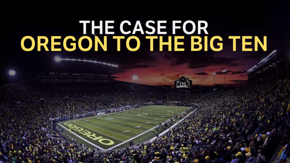 The feature slide on the Oregon presentation. (Obtained by Yahoo Sports)