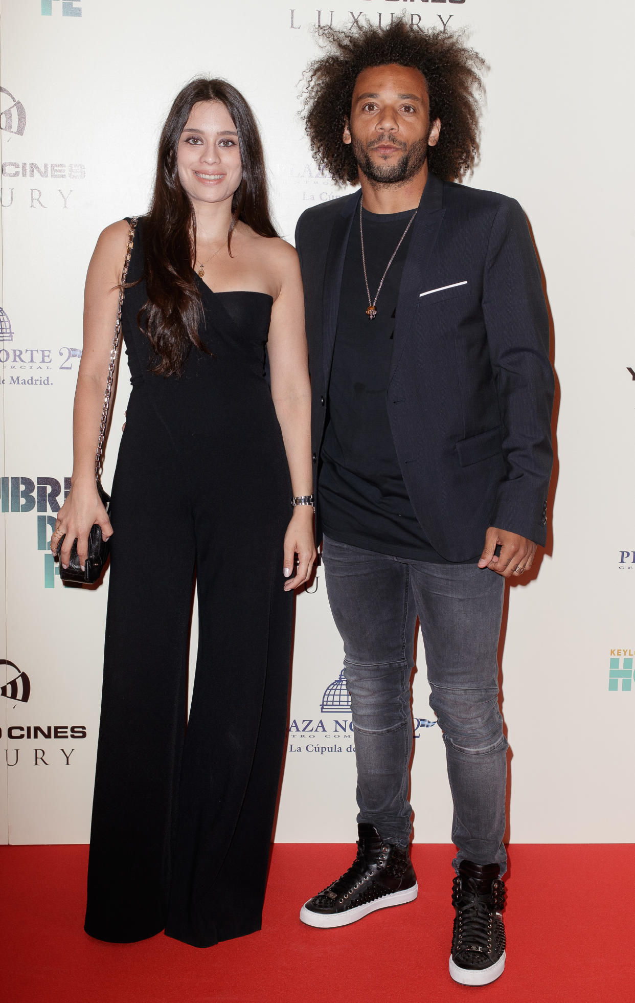 Marcelo Vieira junto a su mujer, Clarice Alves, acudiendo a la presentación del documental de Keylor Navas. Foto: Getty Images