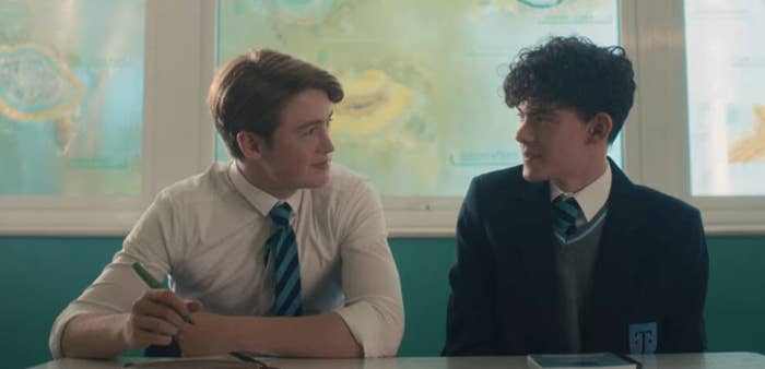 Nick (Kit Connor) and Charlie (Joe Lock) meet in class