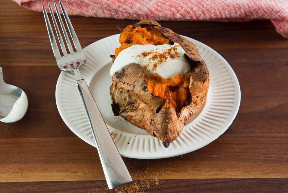 Twice-Baked Pumpkin Pie Sweet Potatoes